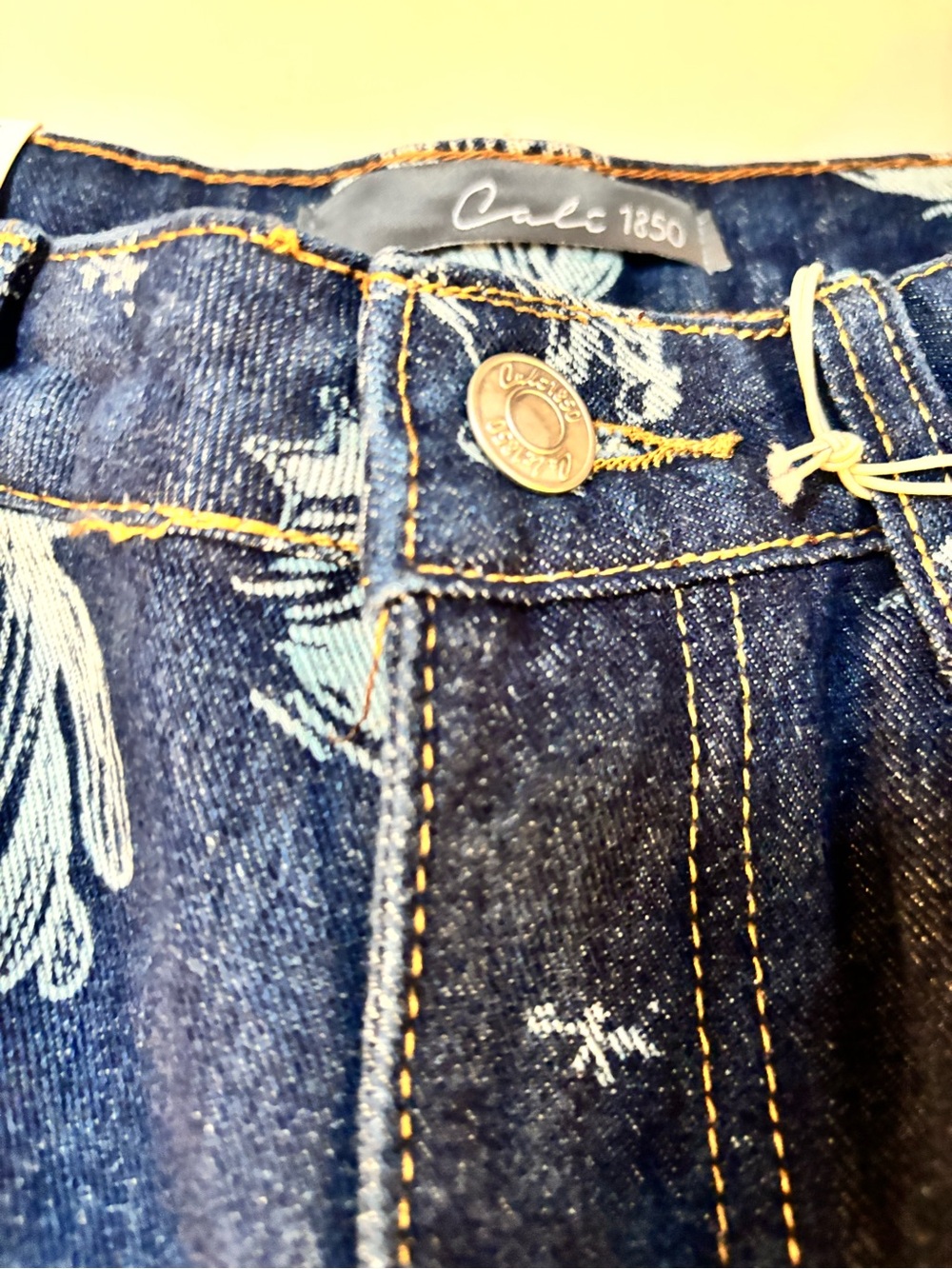 Cali 1850 Western Print Wide Leg Women's Jeans Sizze 5/27 - Picture 5 of 16